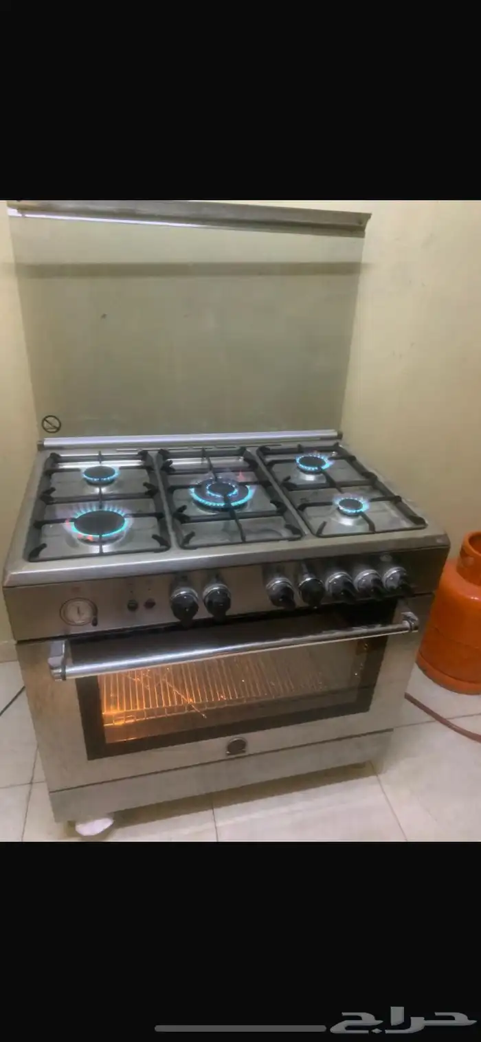 فرن غاز ايطالي60 90 مروحة داخل الفرن اشعال ذاتي امان كامل 8