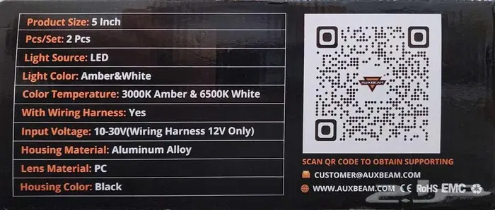 كشافات شركة auxbeam مقاس 5 انش 12