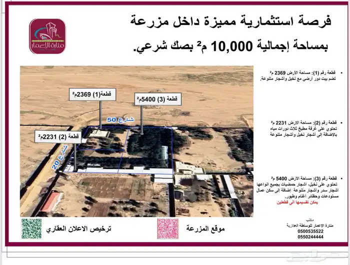 فرصة استثمارية  مزرعة للبيع متكاملة بصك شرعي في حفر الباطن 0