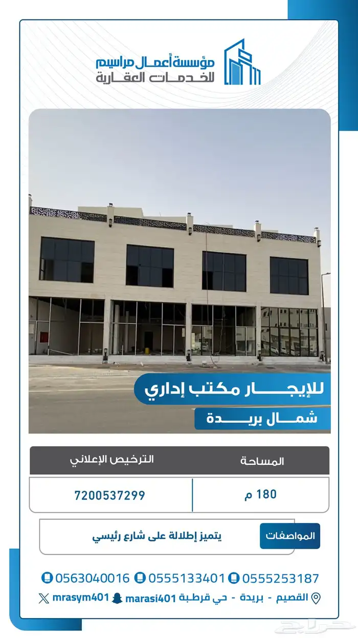 للايجار صالات تجارية ومكاتب إدارية 1