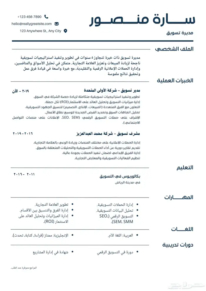 تصميم CV سيرة ذاتية بنظام ATS العالمي بسعر رمزي 0