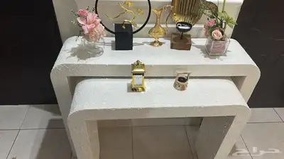 طاولة شاشة رخام و حديد (الطول 160)   مدخل مكون من قطعتين 0