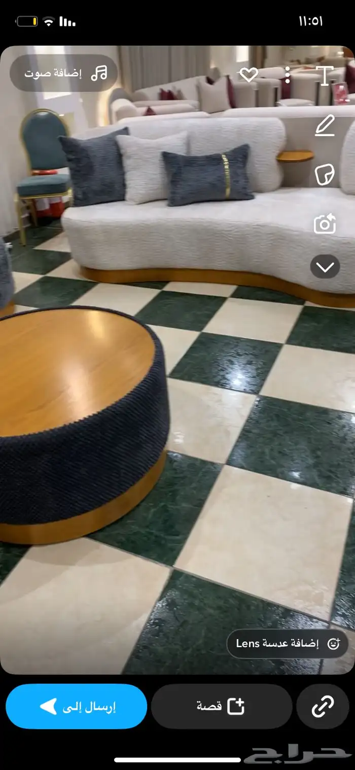 للبيع سبب البيع البيت ضيق عليها لنو في كرسيين اضافيه 1