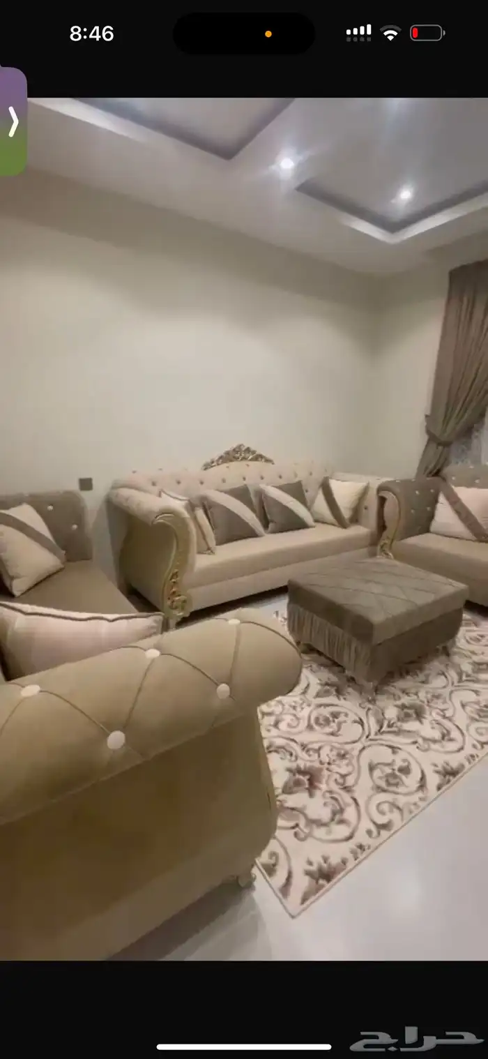 طقم كنب جديد لم ي ستخدم من قبل إلا مرتين 0