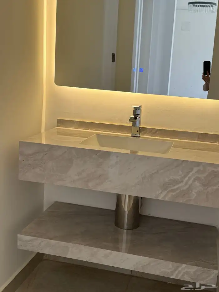 مغسله بديل رخام رمادي بيج 1