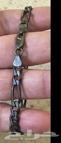 مستعمل اسوارة فضة سلسلة يحتاج تلميع اصلي ايطالي عيار925 1