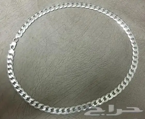 مستعمل عقد فضة سلسال فضه ايطالي شكل سلسلة صب ثقيل 70 جرام 7
