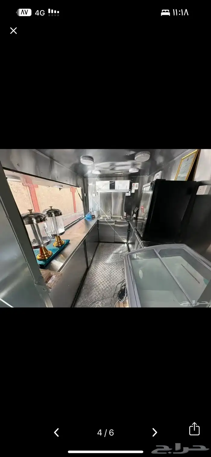 للبيع فود ترك الطول 4 والعرض 2 والارتفاع مترين ونصف 3