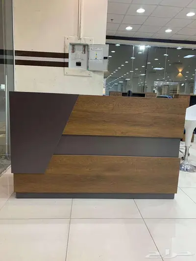 كاونتر مكتب استقبال جديد مودرن فخم خشب كبير وجاهز كل الوان 3