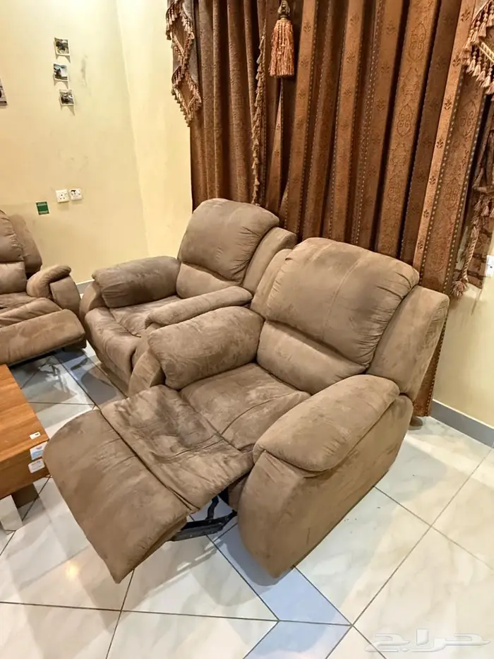 كنب امريكي استرخاء طقم وستارة 7