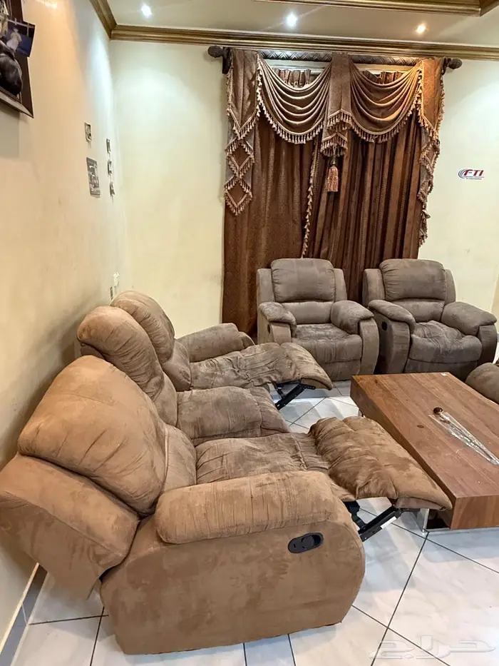 كنب امريكي استرخاء طقم وستارة 2