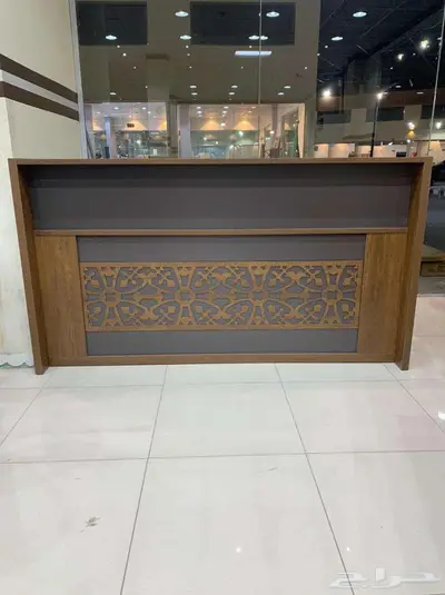 كاونتر مكتب استقبال جديد مودرن فخم خشب كبير وجاهز كل الوان 2