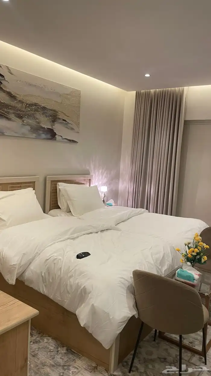 شقه مفروشه (استديو مع سطح ) بحي النرجس شمال الرياض 2
