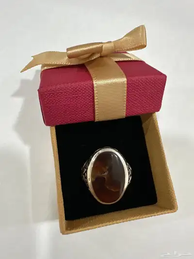 خاتم عقيق كرزي مزعفر. راهي فضه 990 5
