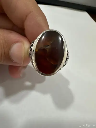 خاتم عقيق كرزي مزعفر. راهي فضه 990 1