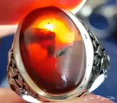 خاتم عقيق كرزي مزعفر. راهي فضه 990 3