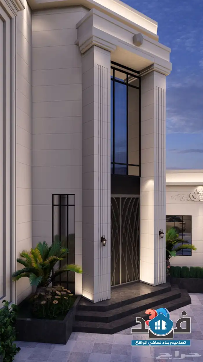 تصميم واجهات فلل 3D 24