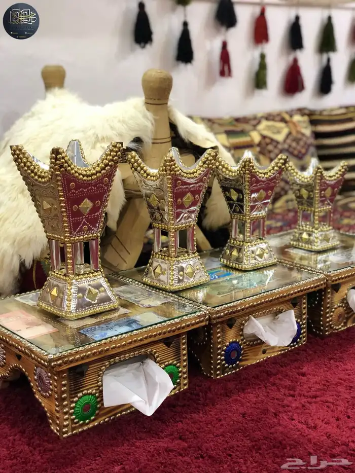 مباخر حائل نحت من خشب الأثل الطبيعي 9