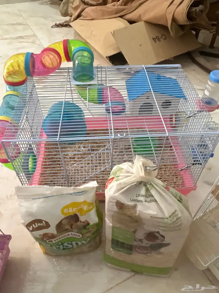 اقفاص 1هامستر و 2طيور و مع كل شي في الصوره السوم 100 2