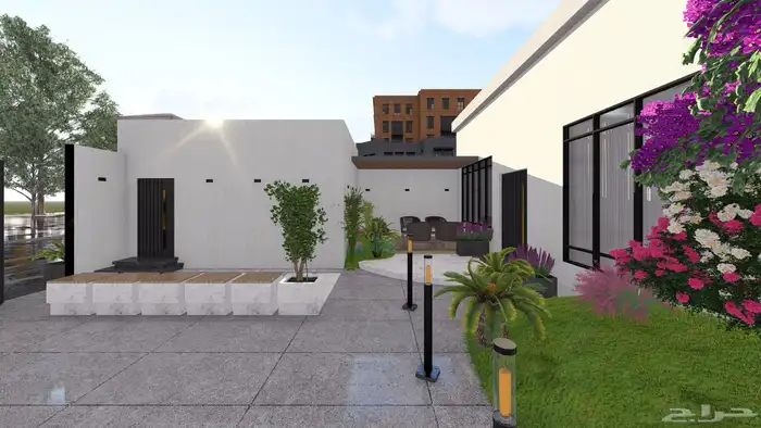 تصميم واجهات فلل 3D 33