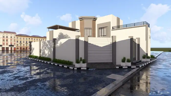 تصميم واجهات فلل 3D 14
