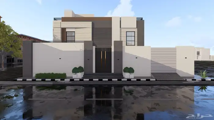 تصميم واجهات فلل 3D 21