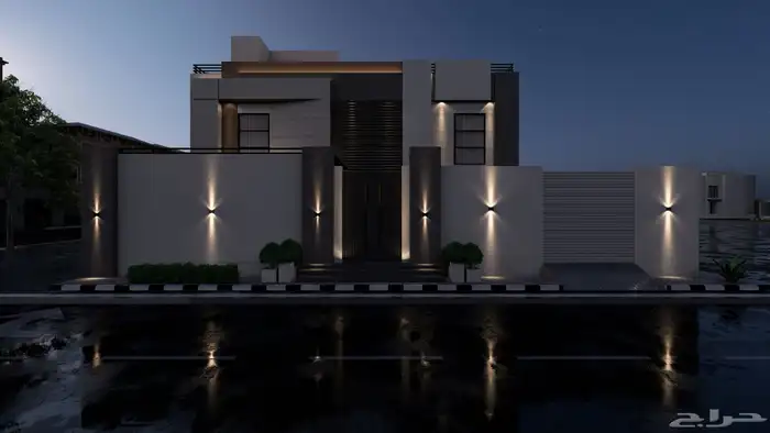 تصميم واجهات فلل 3D 20