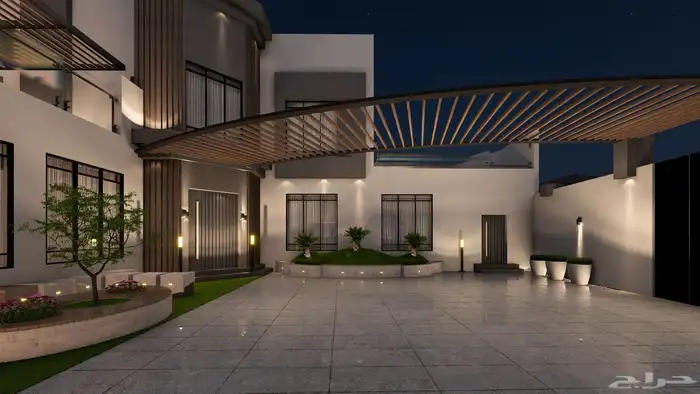 تصميم واجهات فلل 3D 18