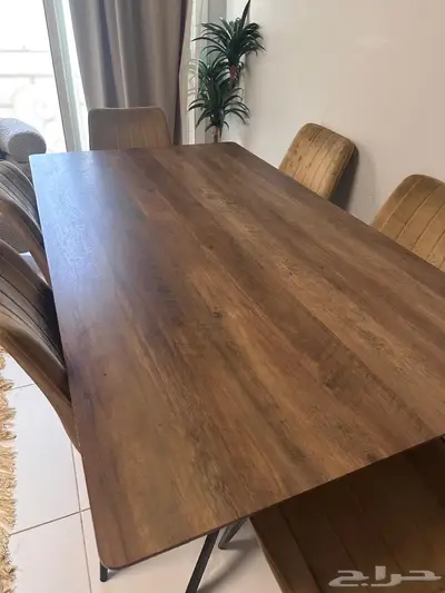 طاولة طعام جديده جدا  استخدام بسيط 6كراسي 0