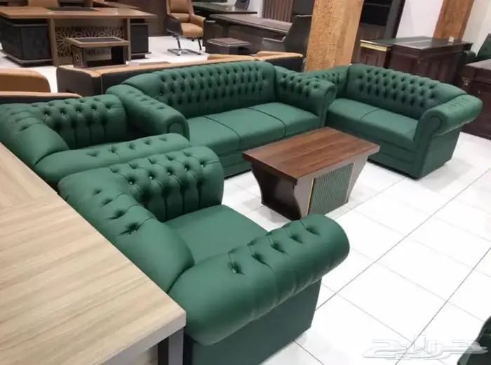 طقم كنب جلد فخم كلو الوان متوفر اسود بني رصاصي .. 5