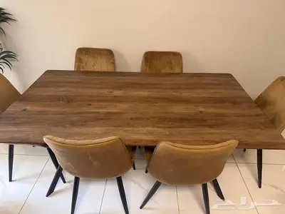 طاولة طعام جديده جدا  استخدام بسيط 6كراسي 1