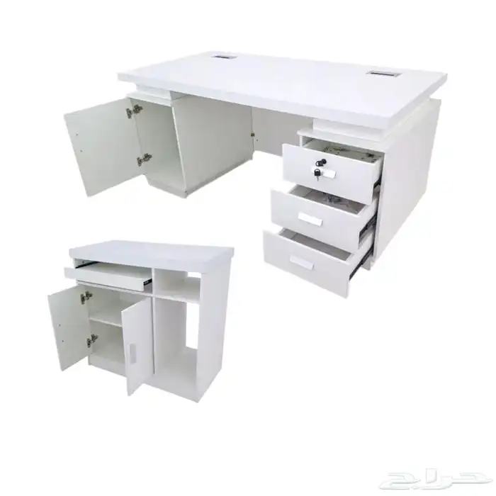 مودرن فخم مكتب ابيض إداري دولاب مكتبي طاولة خدمة كرسي و كنب 1