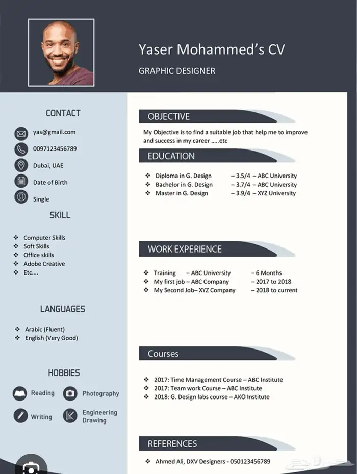 انشاء سيرة ذاتية CV 0