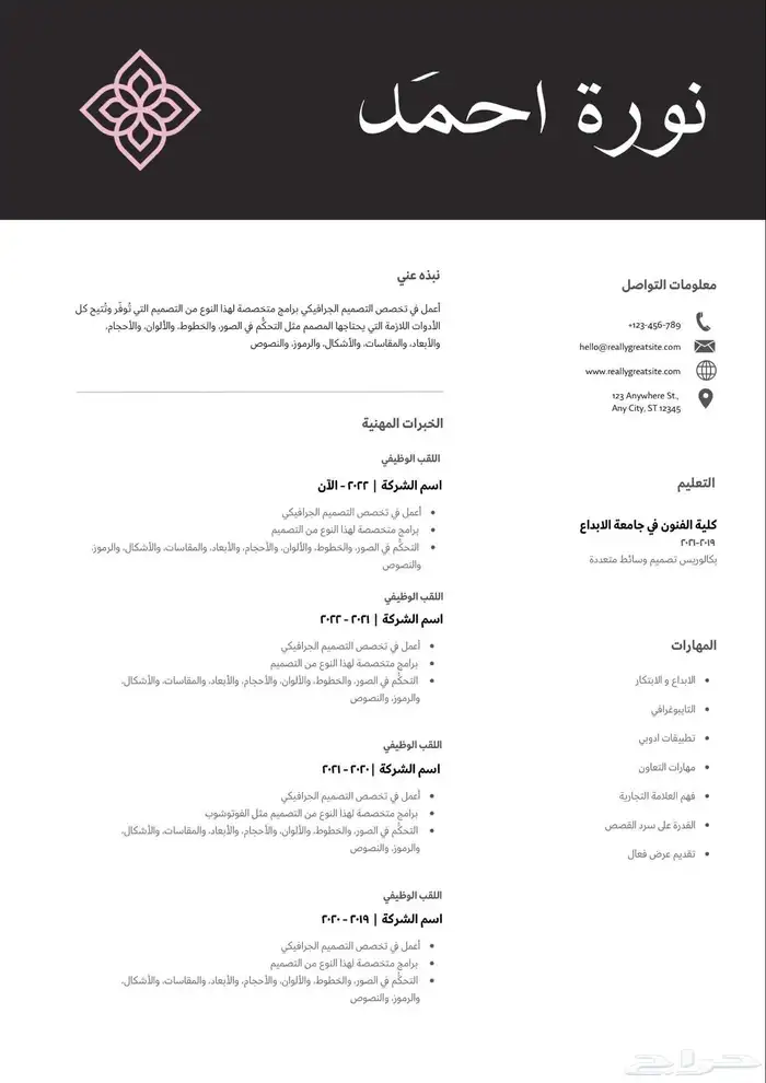 أنشاء سيرة ذاتيه بشكل احترافيCv 3