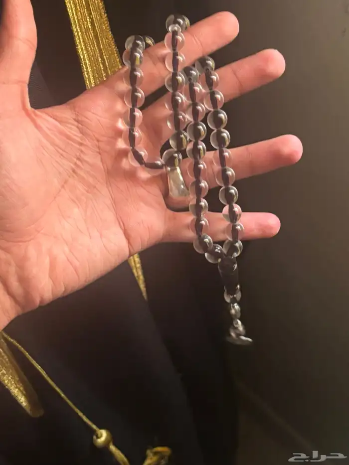 سبحه بكلايت شفاف بخيط اسود مميزه ارخص من سعر السوق 3