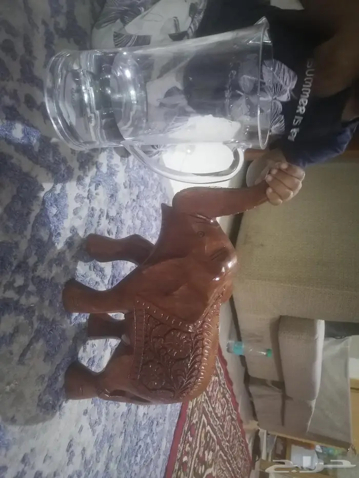 نحت يدوي فيل خشب 2