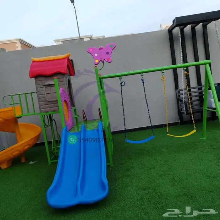 مجموعه مراجيح وزحاليق زحلوقه اطفال العاب ترفيه حدائق 0