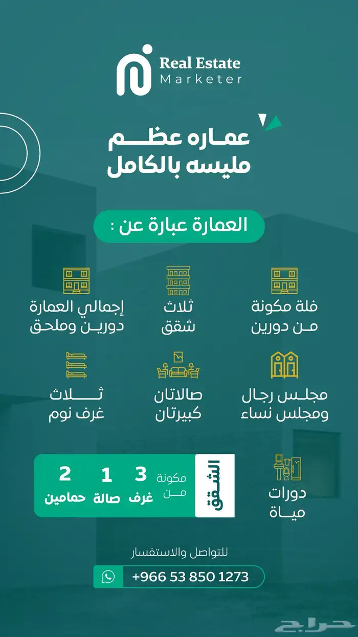 عمارة للبيع عظم حي الرياض - جدة 0