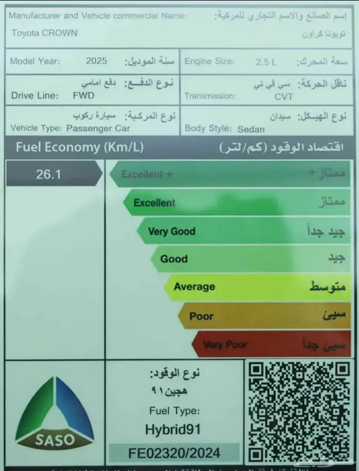 كراون 2.5 بريميوم هايبرد 2025 15