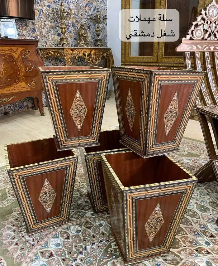 طاولات ومدخل دمشقي واوربي ومصري مطعم بالنحاس والصدف انتيك 25