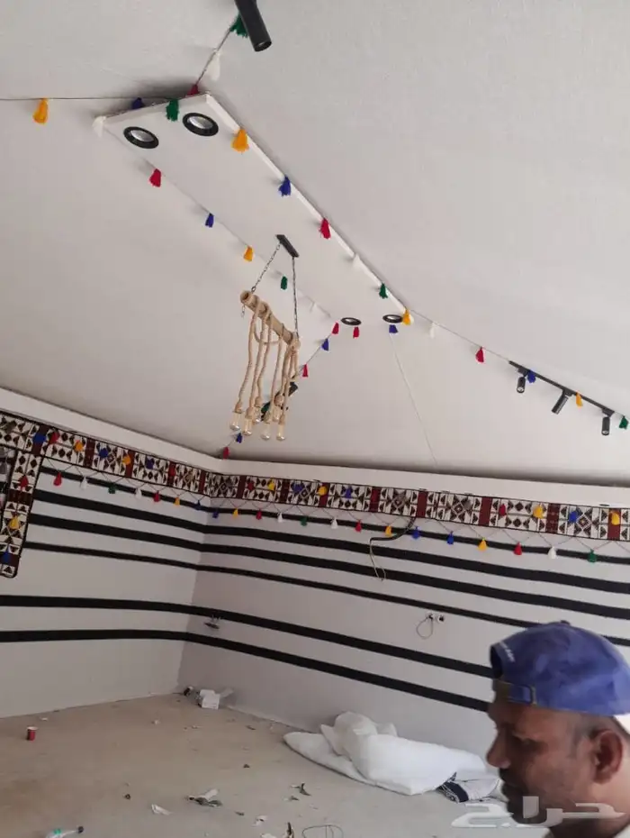 تفصيل بيوت الشعر المتنقله وثابته وتلبيس القماش 5