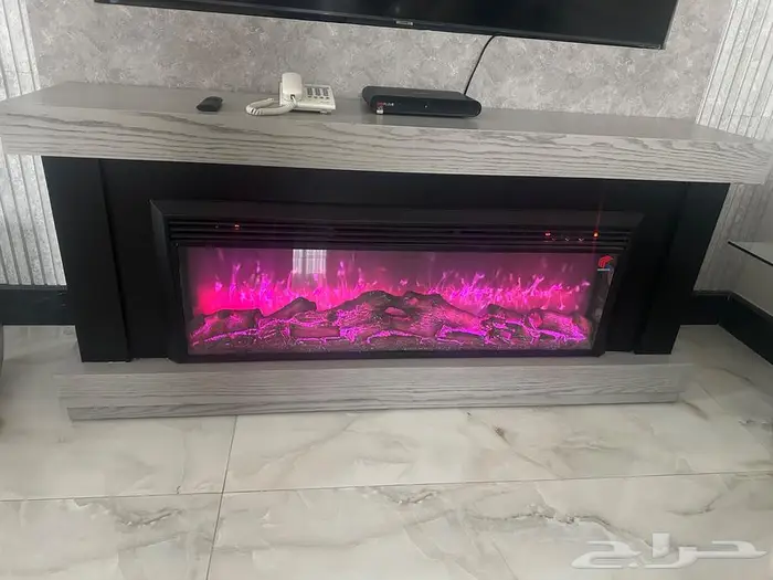 مدفئه ديكور مع اضاءات مختلفه وسبيكر بلوتوث جديده 1