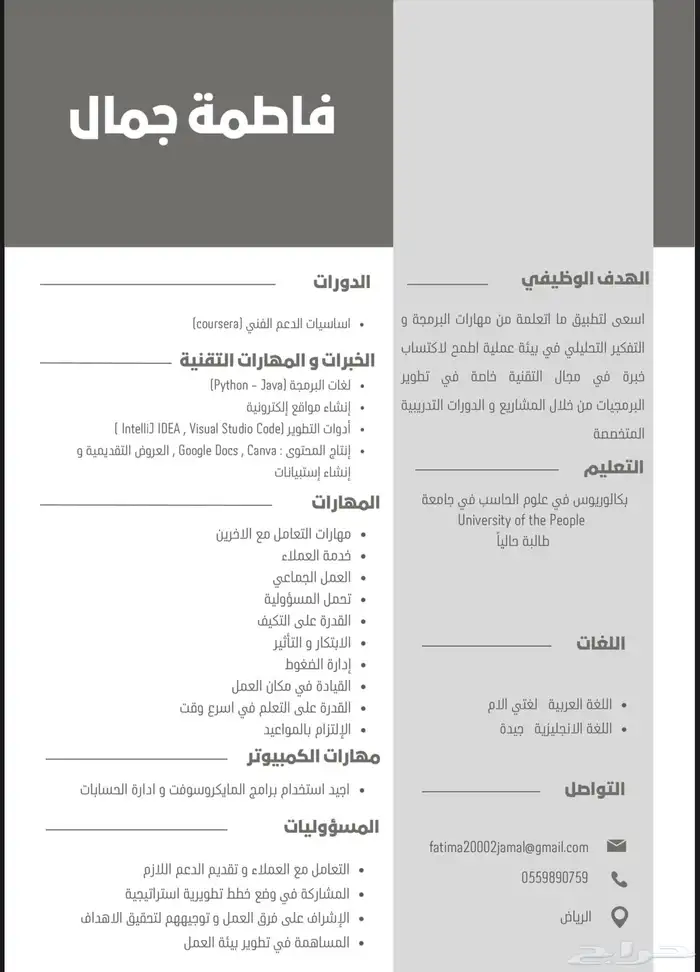 اسوي cv احترافي بسعر حلو 1