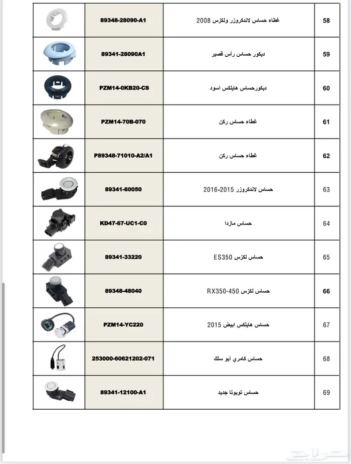 حساسات جميع سيارات تويوتا ولكزس اصلي 3