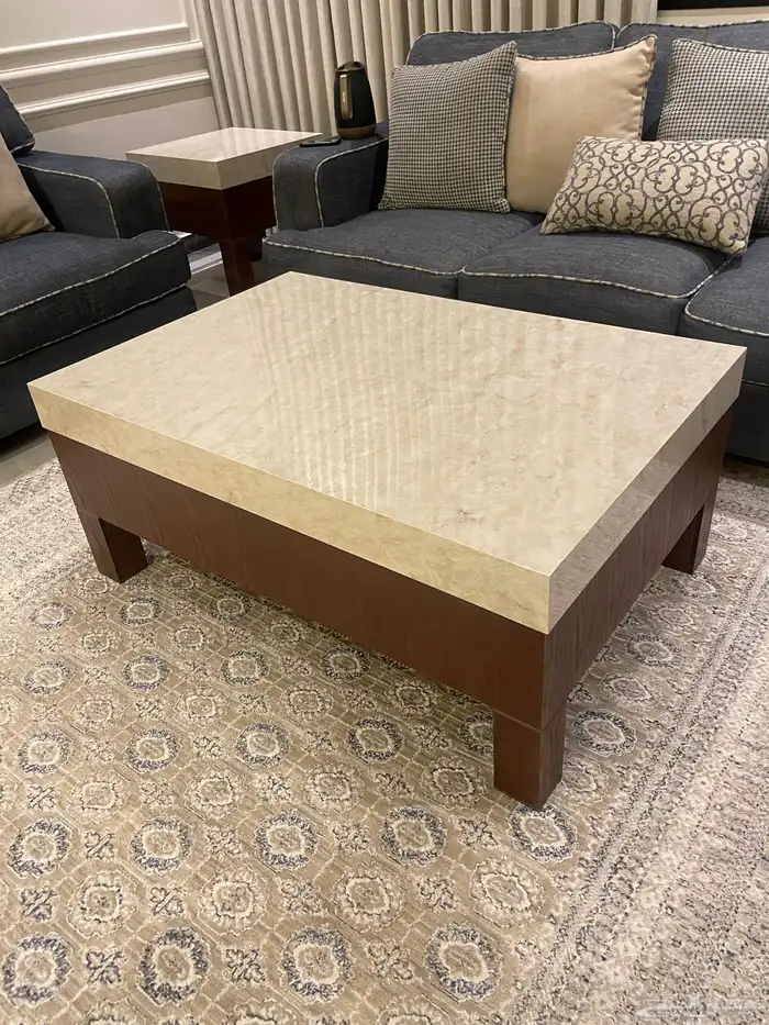 طاولات جديدة (طاولة )فاخرة بتصميم خاص وعصري رخام وخشب 2