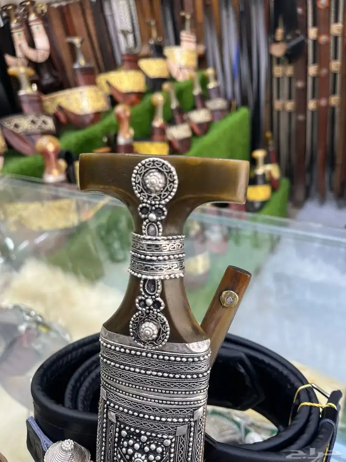 خنجر فضة مقبض قرن سله مسمار ستيل 1