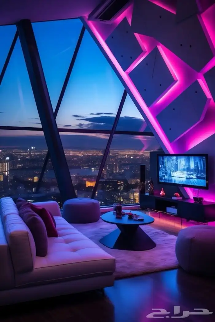 تصميم-تنفيذ-غرف بارتي-شاليهات-اكواخ-ديكور-اضائة-RGB-ستيج 8