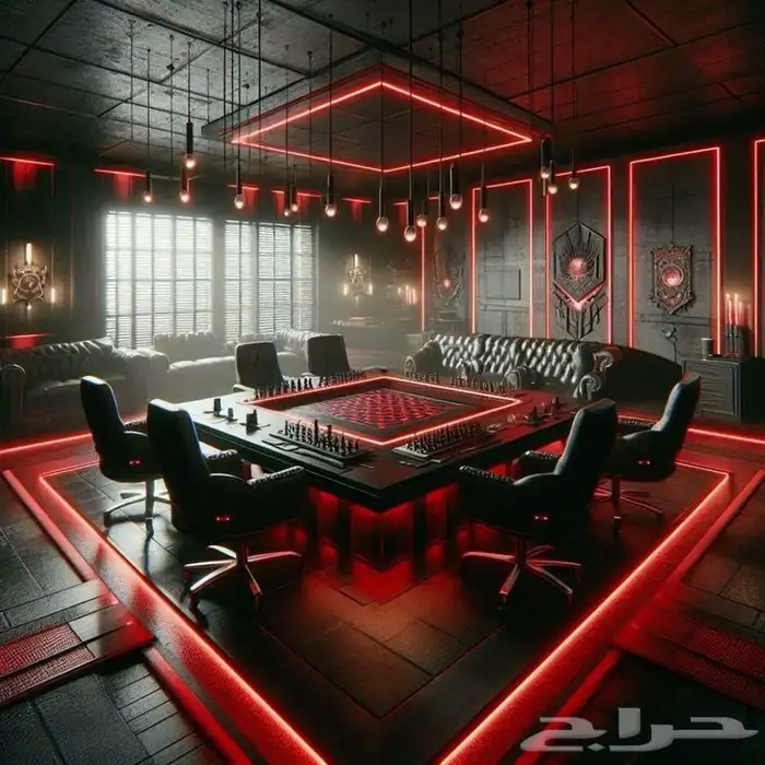 تصميم-تنفيذ-غرف بارتي-شاليهات-اكواخ-ديكور-اضائة-RGB-ستيج 9