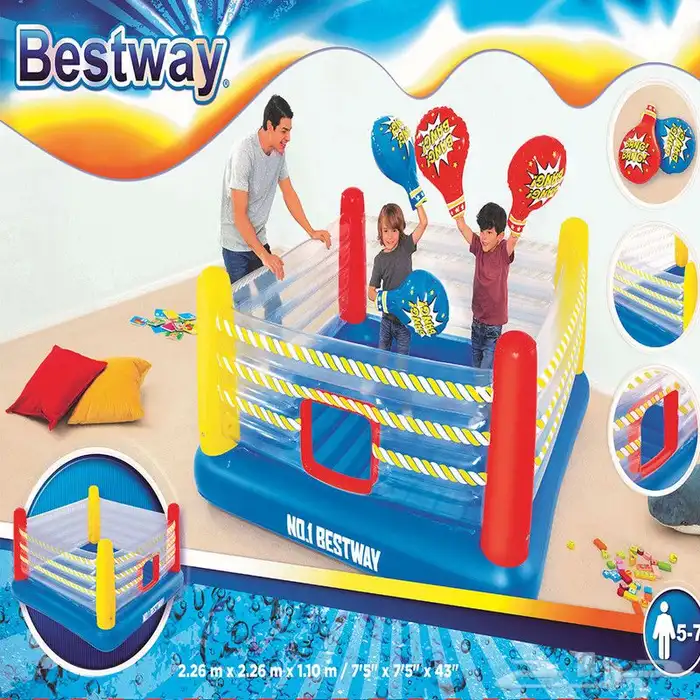 حلبة ملاكمة نفخ بالحجم الكبير - لعبة ملاكمه مميزة للاطفال 6