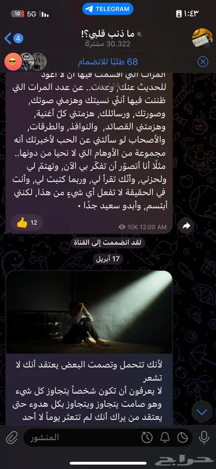 قناة تلجرام 30 الف تم البيع 1